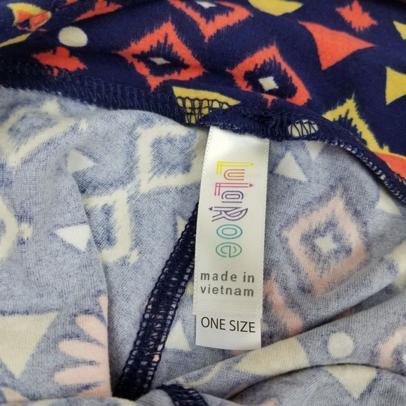 Lularoe OS Leggings Women One Size Blue Coral NWOT - Picture 5 of 5